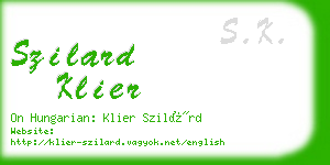 szilard klier business card
